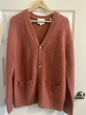 Vince Cardigan Wool Yak Sweater Pockets Heavy Knit Men's Small Dogwood • $145