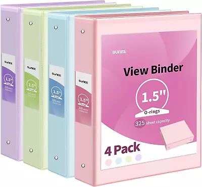 3 Ring Binder 1.5 Inch 4 Pack Clear View Binder Three Ring Pvc-Free (Fit 8.5X11 • $34.99