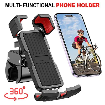 Silicone Motorcycle Bike Handlebar Bicycle For MTB GPS Cell Phone Holder Mount • $10.14