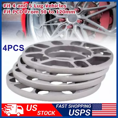 4 Pcs/Set 5mm Aluminum Auto Car Wheel Tire Spacers Adaptor Shims Plate 4/5 Stud • $15.99