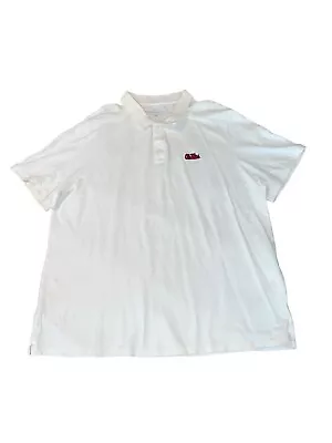 Ole Miss Rebels Polo Shirt Mens XXL White Short Sleeve Cotton Vineyard Vines • $20