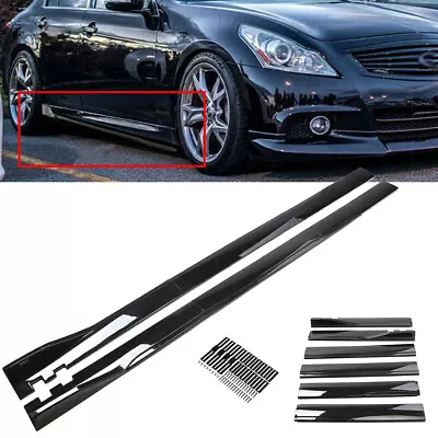 For Infiniti G37 G35 Sedan 78.7  Side Skirts Splitter Panel Lip Gloss Black US • $53.95