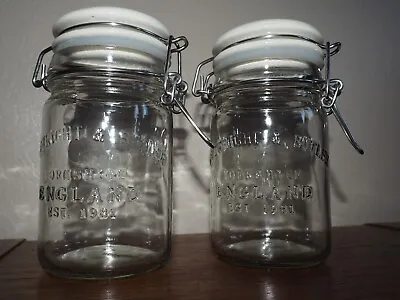 2 Cartwright & Butler Clip Top Glass Storage Jars With Ceramic Lids • £8.99