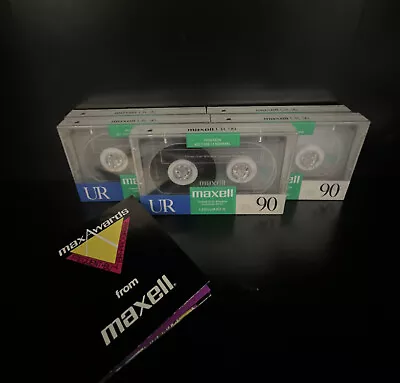 MAXELL UR90 90 MINUTE AUDIO CASSETTES NORMAL BIAS IEC TYPE 1 New Sealed Lot Of 5 • $15