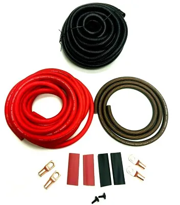 Battery Cable Relocation Kit  RED 4ga OFC COPPER 12'+ 3'- Wiring Marine • $39.99