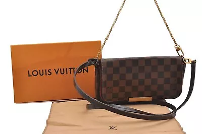 Authentic Louis Vuitton Damier Favorite PM 2Way Shoulder Bag N41276 LV Box 2156I • $786.50