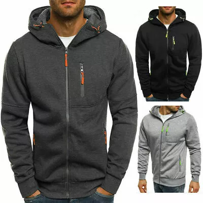 Mens Winter Warmer Zip Up Hoodies Sweatshirt Jacket Hooded Sport Coat Outwear • $30.87