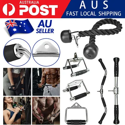 Cable Attachments Gym Accessories Lat Pull Push Press Down Tricep Stirrup Handle • $32.95