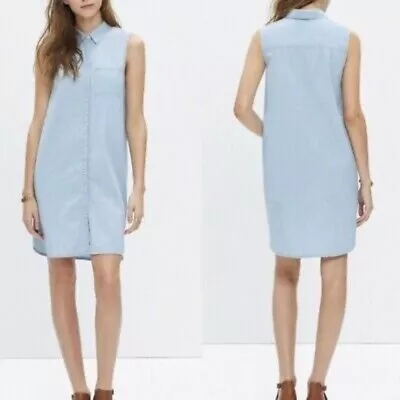 Madewell Womens Dress Size S Light Blue Chambray Shirt Dress • $34.99