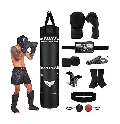 EliteSports 6 Ft Muay Thai Punching Bag For Adults Leather Kickboxing Heavy ... • $150.38