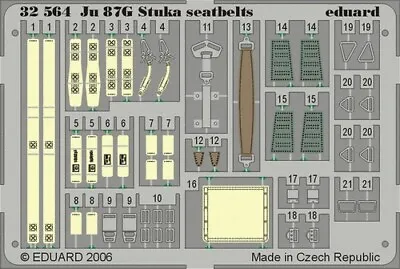 Eduard 32564 1/32 Aircraft- Ju87F Stuka Seatbelts For HSG (Painted) • $9.99