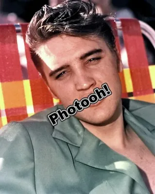 Elvis Presley Smiling On Pool Chair Celebrity REPRINT RP #8853 • $7.88