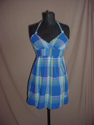 $9.96 • Buy Gilly Hicks Top Size Small Plaid Smocked Halter Babydoll Lined