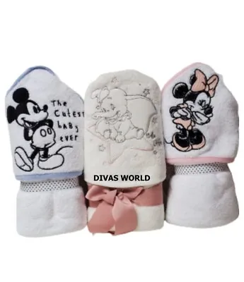 £16.80 • Buy Disney Baby Hooded Towel Mickey Minnie Mouse & Dumbo Cotton Bath Towels