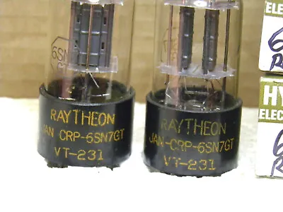 Matched Jan/raytheon 6sn7gt/vt-231 Blackplate With Extra Support Rods Nos/nib  • $350