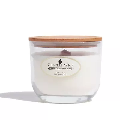 Crackle Wick Candle - Orchid & Sandalwood Scented Crackling Candle • £9.99