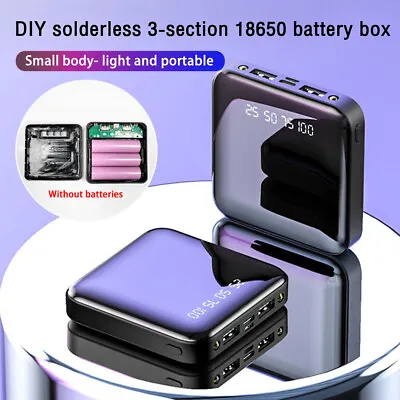 3 Slot 18650 Battery Holder Power Bank Box Shell Case USB Charger For Cell Phone • £7.99