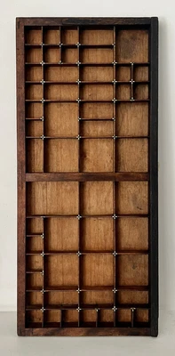 £125 • Buy Vintage Letterpress Wood Printers Tray Curios Display Brass Stephenson Blake &Co