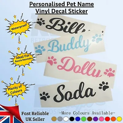 £2.50 • Buy Personalised Pet Name Vinyl Decal Sticker For Dog/Puppy Cage/Kennel/Bowl/Toy Box