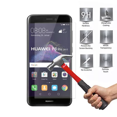 Anti-Scratch Tempered Glasses Screen Protector 2.5 Ultra For Huawei P8 Lite 2017 • £3.69