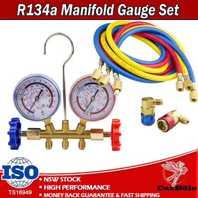 AC Recharge Kit Diagnostic Fit R134A Refrigerant 5 Feet Hose Manifold Gauge Sets • $49.99