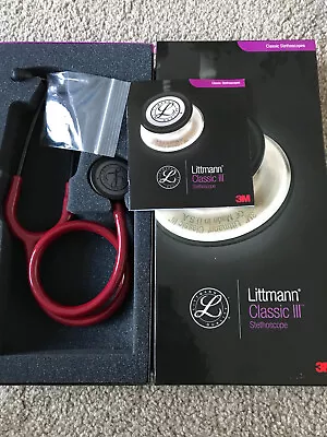 £62 • Buy Littmann Classic III Monitoring Stethoscope: Burgundy - Black Finish 5868