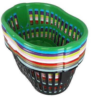34L Hipster Plastic Laundry Basket With Handles Large Storage Hamper For Washing • £7.99