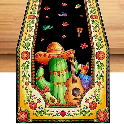 Rvsticty Linen Cinco De Mayo Table Runner Mexican Table Cloth Cinco De Mayo D... • $11.52