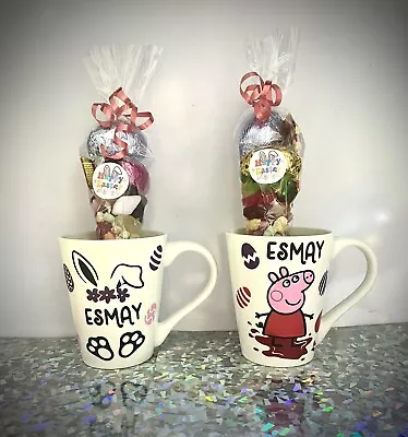 £6 • Buy Pepper Pig Or Bunny Personalied Mug And Sweet Cone Easter Gift