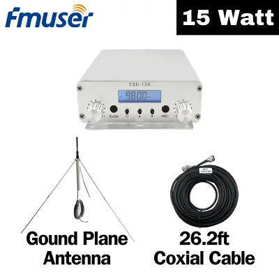 15W Fm Transmitter For Church Long Range Synthesized Fm Stereo Transmitter Kit • $149