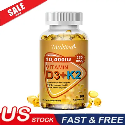 $11.99 • Buy Vitamin K2 MK-7 D3 10000IU Vitamin Supplement, Boost Immunity & Heart Health