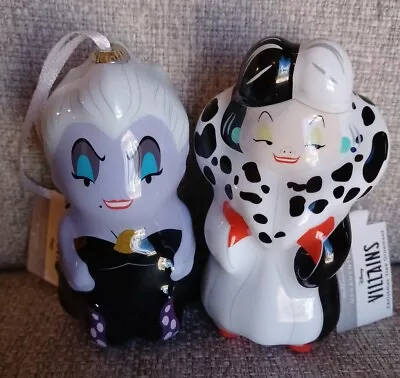 Disney Villain Christmas Ornaments Cruella And Ursula By Hallmark Set Of 2 • $29