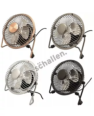 Schallen Mini USB Powered Desk Office Computer PC Mac Laptop Table Fan COPPER • £6.99