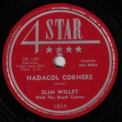 Slim Willet Brush Cutters 78 Hadacol Corners / Don't Let The Stars VG++ SH3C • $2.99