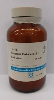 J.T. Baker Ammonium Carbonate Vintage 1983 Amber Pharmaceutical Bottle • $15