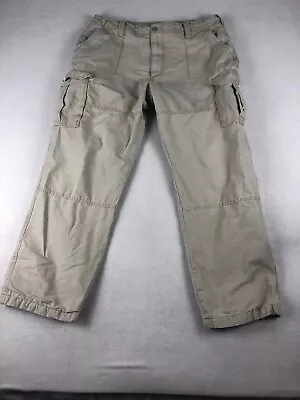 Guide Gear Flannel Lined Cargo Pants Mens 36x32 Tan Outdoor Workwear Gander Mntn • $19.89