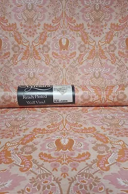 £50 • Buy X2 1970s Vintage ICI VYMURA Wallpaper  Flower Power Retro 70s 60s Pink  Damask