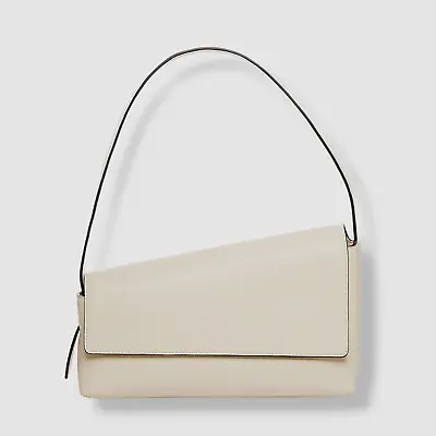 $139.98 • Buy $351 Staud Women's Beige Acute Leather Asymmetrical Shape Shoulder Purse Bag