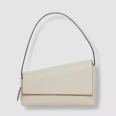 $139.98 • Buy $351 Staud Women's Beige Acute Leather Asymmetrical Shape Shoulder Purse Bag