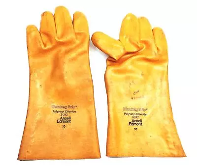 Ansell Edmont Monkey Grip Size 10 Tan Polyvinyl Chloride Gloves 3-312 NOS • $27.74