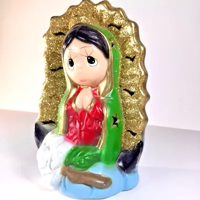 Plis Virgencita Nightlite Candle Votive Child Vela Guadalupe Ceramic Noche Santa • $35