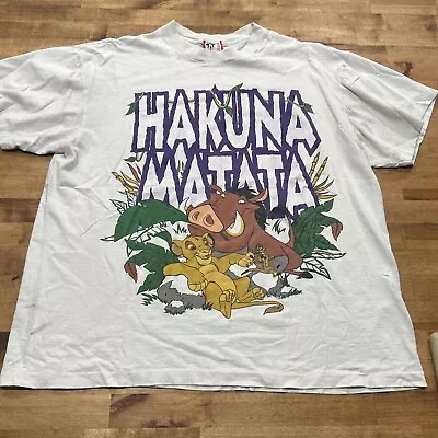 Vintage 90s Disney Designs Lion King Hakuna Matata Shirt Tagged Large / XL • $99.99