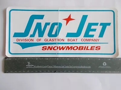 Vintage Original Sno Jet Snowmobile / Glastron Boats 5  X 10 .75  Sticker  • $20