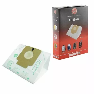 5 X Genuine HOOVER H64 Vacuum Cleaner Dust Bags FREESPACE FLASH SPRINT  35600637 • £11.75