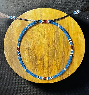 Authentic Navajo Beaded Adjustabe Hand Band With Horse Hair • £72.98