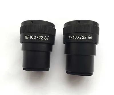 Pair WF10X 22mm Adjustable Stereo Microscope High Eyepoint Eyepiece 30mm Tube • $26.36