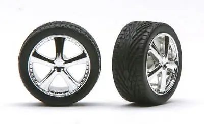 Pegasus 1/24-1/25 19  Belagio Chrome Wheels W/Tires (4) 1262 • $16.84