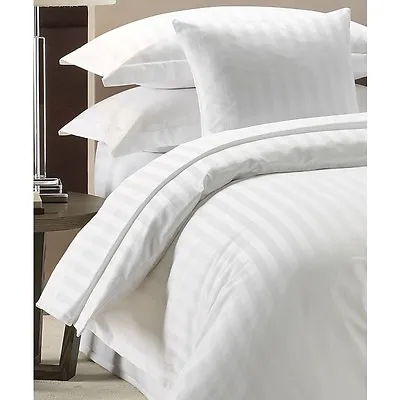 £5.39 • Buy Egyptian Cotton Duvet Set 100% Luxury Hotel Quality Cover Stripe White 300tc