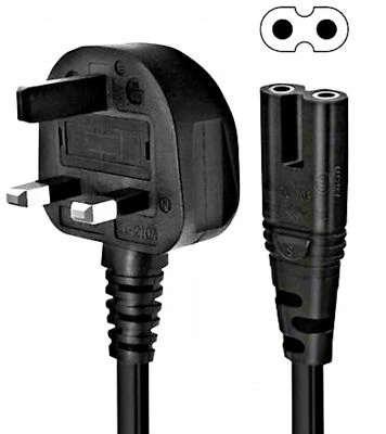 £4.75 • Buy 1M Figure Of 8 Power Lead Cable Mains UK Plug Cord IEC C7 Laptop Printer TV Etc.