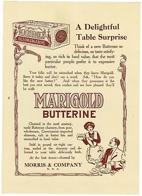 1911 Marigold Butterine Print Ad Oleomargarine Morris & Company ~Fb012 • $22.49